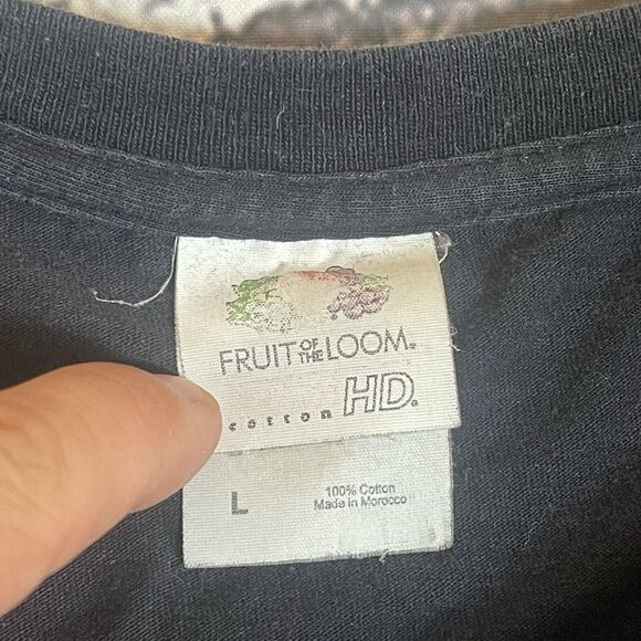 Vintage Y2K Flaming Skulls Horror Grunge Large Black Short Sleeve T-Shirt - Picture 5 of 8